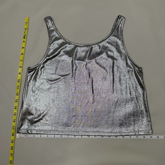 MONKI | Silver Shimmer Tank Blouse, Size XXS - Picture 5 of 5